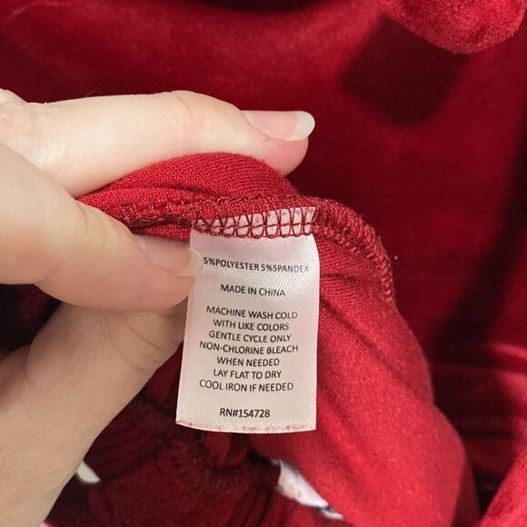 Bailey’s Blossom Red Velour Wide Flare Leg Jumpsuit Size 5T - Picture 6 of 6